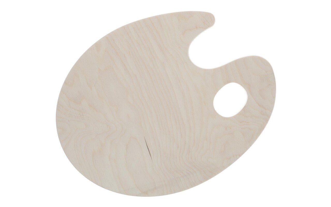 Good Wood by Leisure Arts Shape Painter's Palette Birch 14" x 11" x 0.5", Wooden Shapes, Wood Shapes, Wooden Shapes Wall Decor, Large Wooden Shapes, Small Wooden Shapes for Crafts